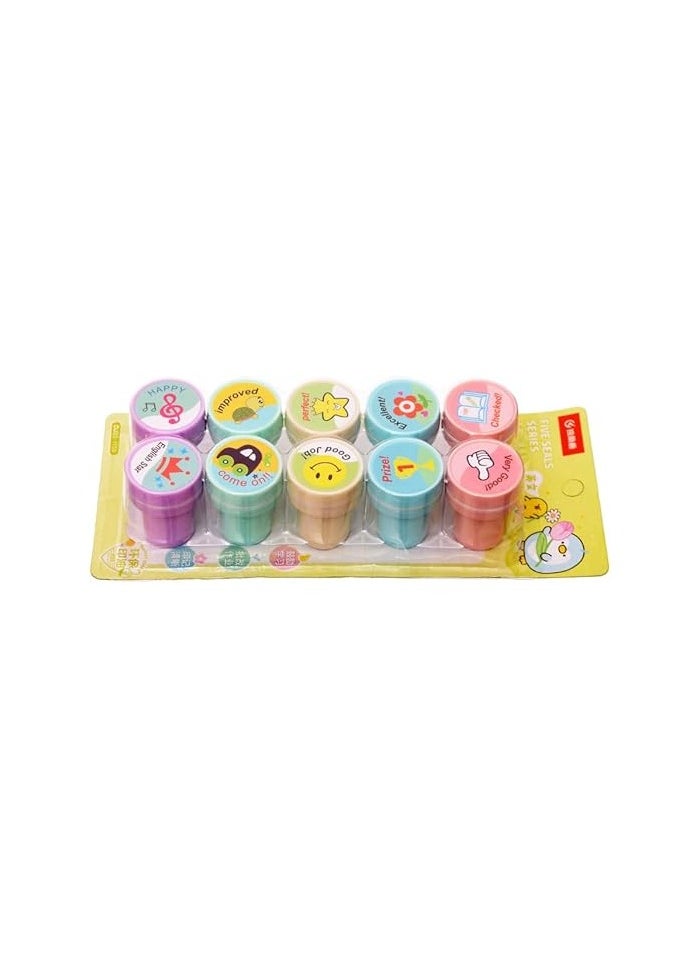 Generic - Children's stamps in various and diverse shapes, number (10 pieces), presented as a gift to children, with multiple models, shapes and colors - Image 1