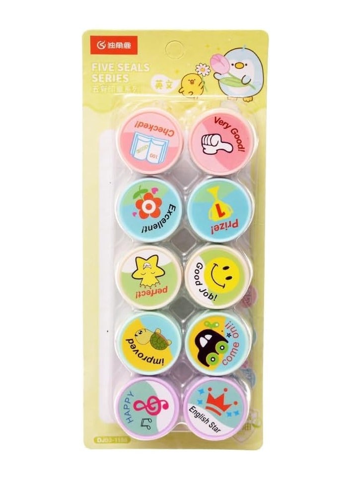 Generic - Children's stamps in various and diverse shapes, number (10 pieces), presented as a gift to children, with multiple models, shapes and colors - Image 1