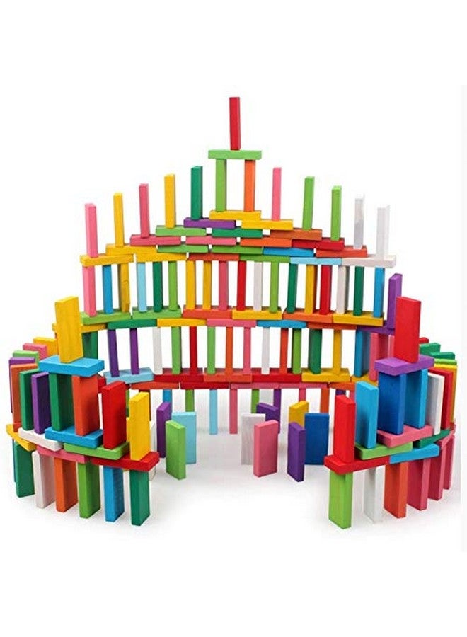 VGRASSP 240 pcs (2 Packs of 120) 12 Color Wooden Domino Toy for Kids - Educational Blocks Activity Game for Play and Learning (240) - Image 1