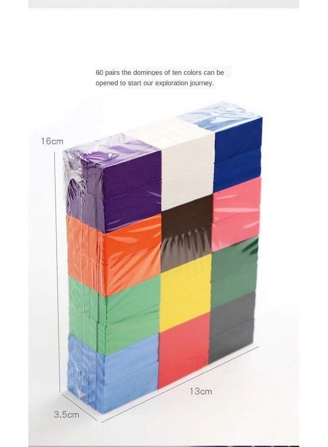 VGRASSP 240 pcs (2 Packs of 120) 12 Color Wooden Domino Toy for Kids - Educational Blocks Activity Game for Play and Learning (240) - Image 3