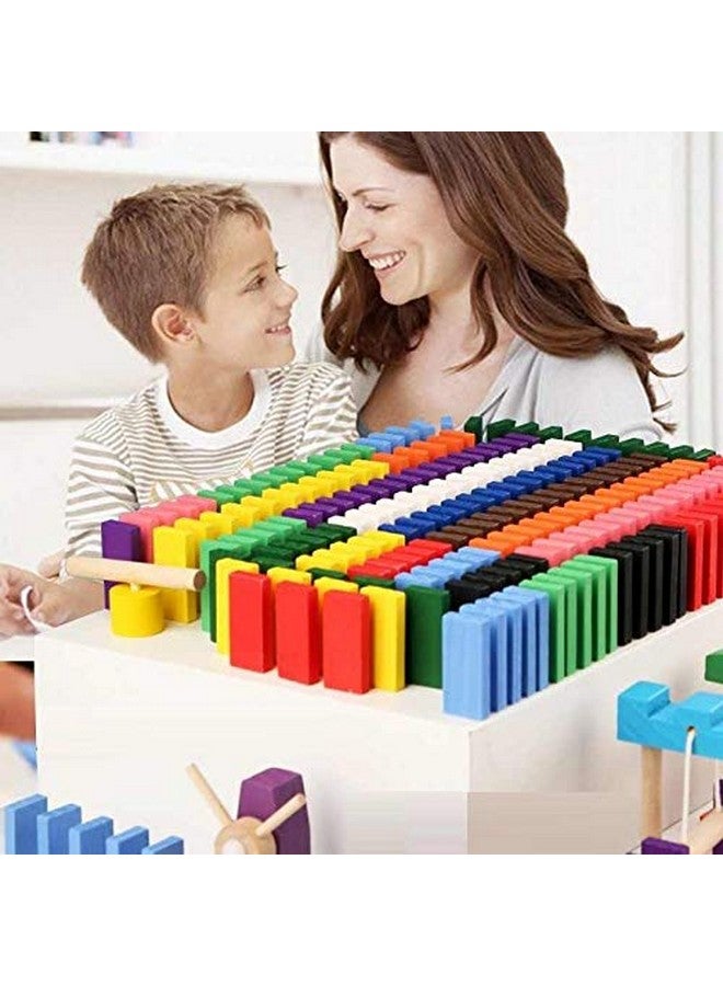 VGRASSP 240 pcs (2 Packs of 120) 12 Color Wooden Domino Toy for Kids - Educational Blocks Activity Game for Play and Learning (240) - Image 5