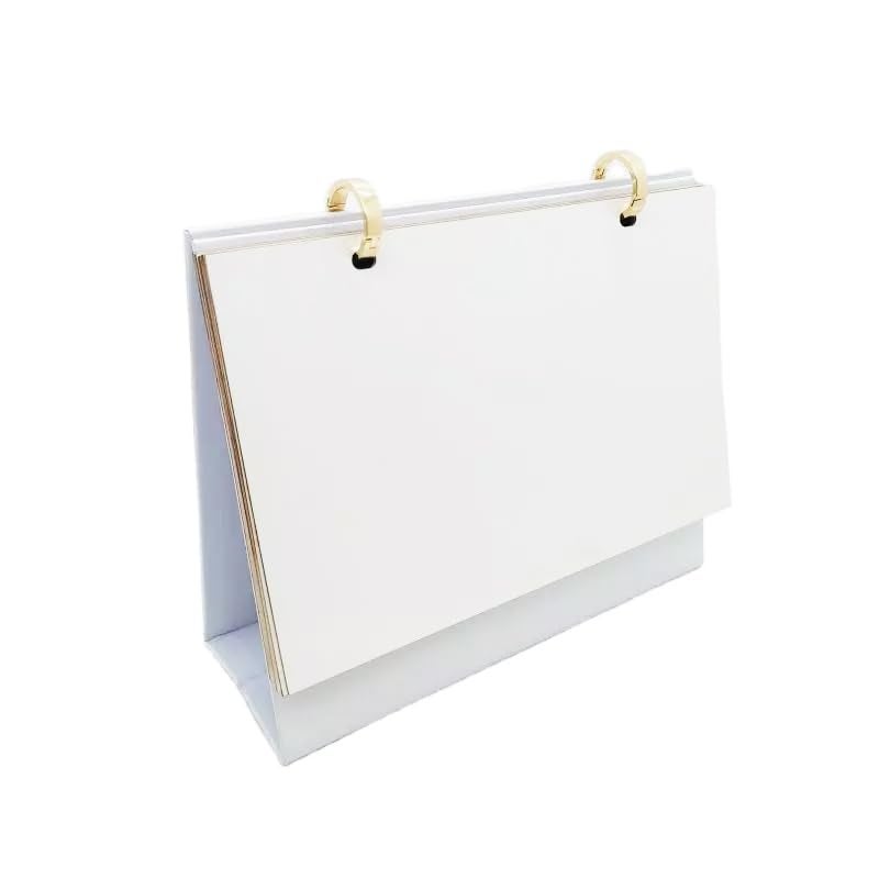 Zeloyaut DIY Sublimation Blank Desk Calendar - 14-Page Customizable Tear-Off Calendar (8.3"x6.7") for Heat Press, Photo Gifts & Office Decor (white) - Image 1