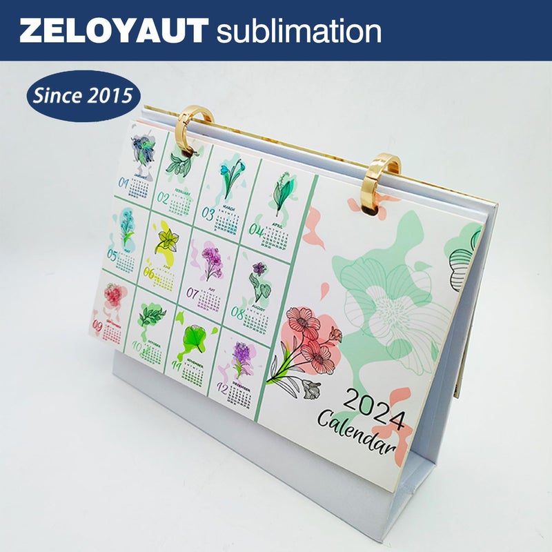 Zeloyaut DIY Sublimation Blank Desk Calendar - 14-Page Customizable Tear-Off Calendar (8.3"x6.7") for Heat Press, Photo Gifts & Office Decor (white) - Image 5