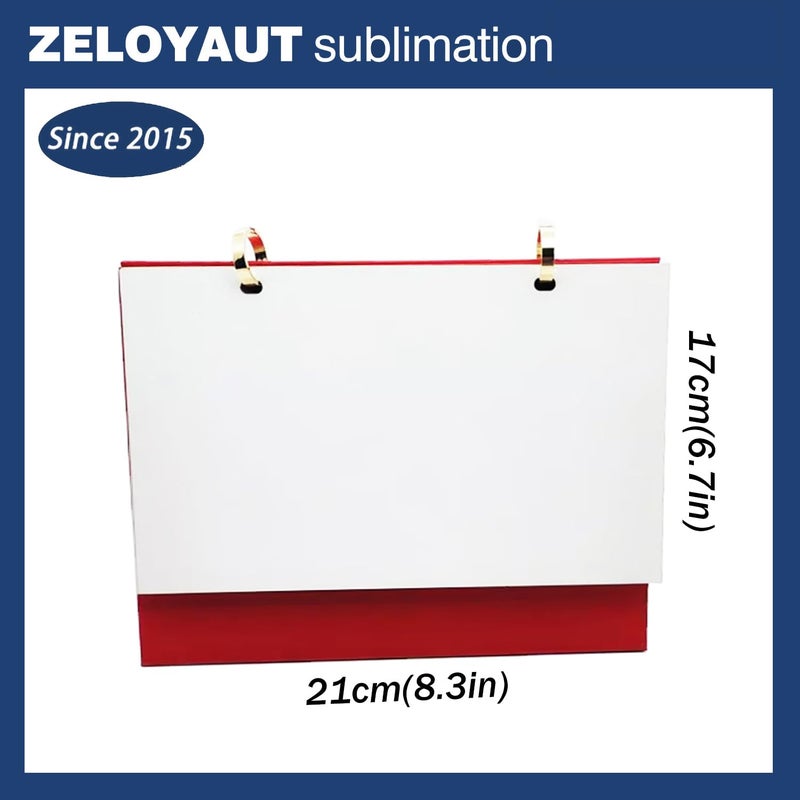 Zeloyaut DIY Sublimation Blank Desk Calendar - 14-Page Customizable Tear-Off Calendar (8.3"x6.7") for Heat Press, Photo Gifts & Office Decor (white) - Image 2