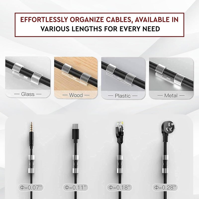 ROBUSTT Cable Organizer Clips - Transparent | Strong Self Adhesive | 32 Pcs | ABS Material | Cord Hook with 3M Foam | Cable Organizer for Desk, Wall, Car, LED Lights, Office Cable Management - Image 4