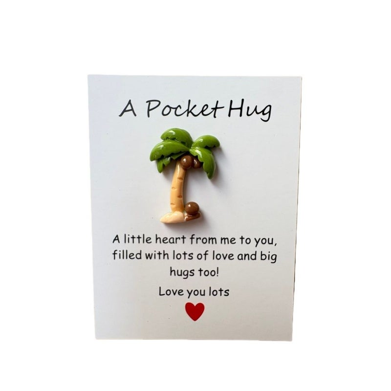 10pcs Pocket Hug Cards Vibrant Coconut Tree Design Gift for Valentine Birthday Friends Family - Image 5