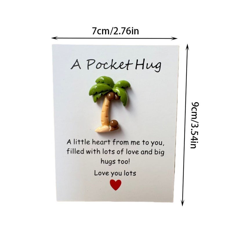10pcs Pocket Hug Cards Vibrant Coconut Tree Design Gift for Valentine Birthday Friends Family - Image 3