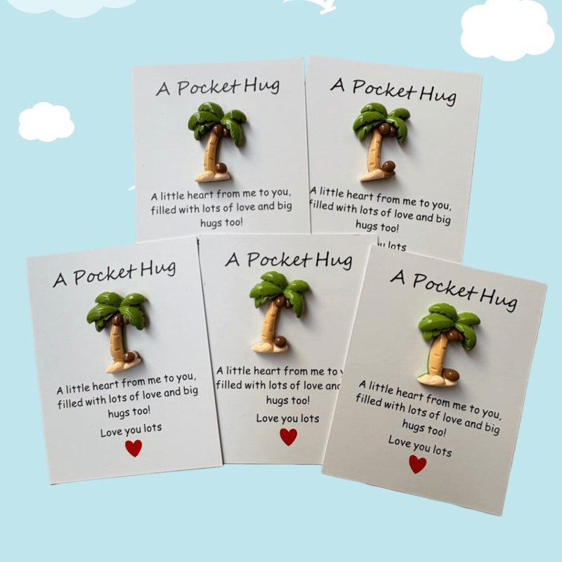 10pcs Pocket Hug Cards Vibrant Coconut Tree Design Gift for Valentine Birthday Friends Family - Image 4