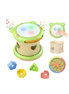Y&D Baby Musical Electronic Drum Toy, 3-in-1 Activity Cube Toys, Instrument and Sensory Toy Gift for Toddlers, Boys, Girls, 6-12 Months Up  - Image 1