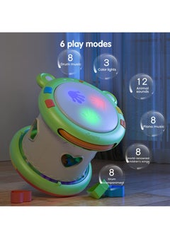Y&D Baby Musical Electronic Drum Toy, 3-in-1 Activity Cube Toys, Instrument and Sensory Toy Gift for Toddlers, Boys, Girls, 6-12 Months Up  - Image 2