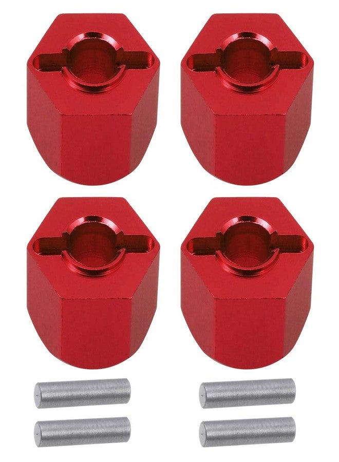 XIND ELE. Aluminum RC Front & Rear Wheel Hubs Hex 12mm Upgrade 1654 for 1/10 Traxxas 4X4 Slash Hoss Stampede Rustler 4WD (Red) - Image 3