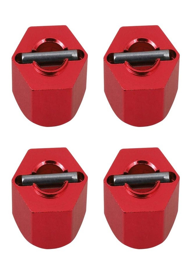 XIND ELE. Aluminum RC Front & Rear Wheel Hubs Hex 12mm Upgrade 1654 for 1/10 Traxxas 4X4 Slash Hoss Stampede Rustler 4WD (Red) - Image 2
