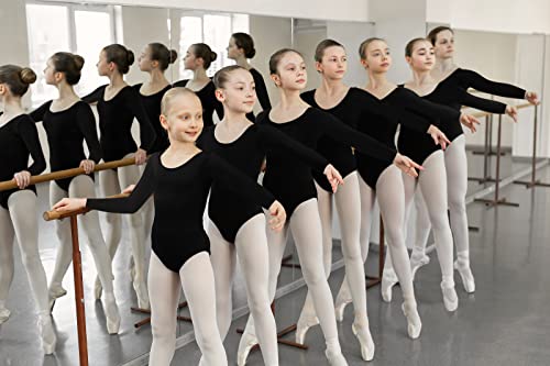 MOLLDAN Girls Long Sleeve Ballet Leotards Crisscross Straps Back Dance Tops(2QT5028-06-M) - Image 3