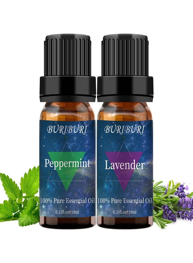 BURIBURI Lavender and Peppermint Essential Oil, 100% Pure, Undiluted, Natural, Organic Aromatherapy Essential Oils Gift Set, 10MLx2 - Image 1