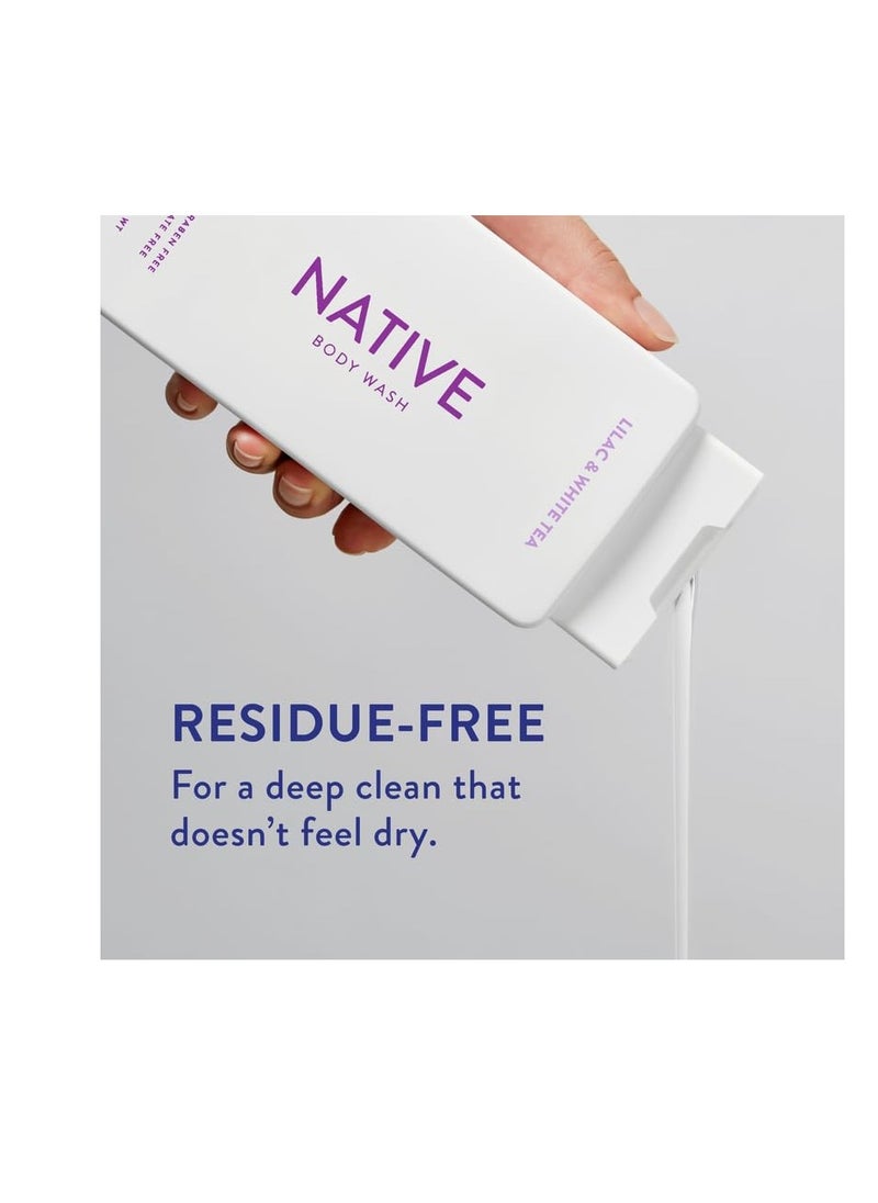 native Native Body Wash Contains Naturally Derived Ingredients | For Women & Men, Sulfate, Paraben, & Dye Free Leaving Skin Soft and Hydrating | Lilac & White Tea 18 oz - 2 Pk  - Image 3