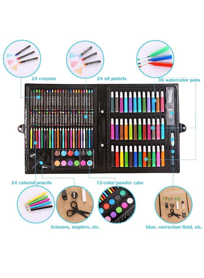 ZCM-HAPPY 150-Piece Children Drawing Set for Kids with Oil Pastels, Crayons, Colored Pencils, Markers - Image 4
