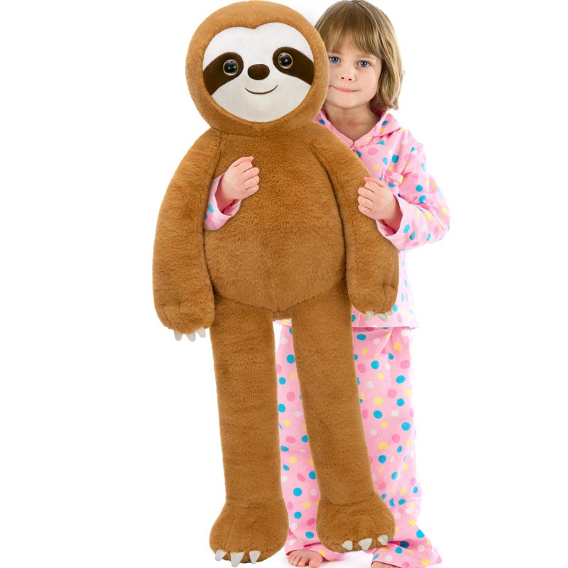 Tezituor 32lbs Giant Sloth Stuffed Animal 395inches Long Legged Stuffed Sloth Plushies for Hugs Hugging Soft Sloths Plush Body Pillow Birthday Christmas Toy Gift for Boys Girls - Image 3
