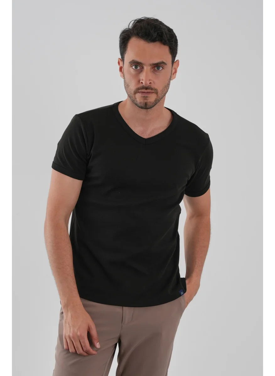 الكسندر جاردي Alexandergardi V Neck Short Sleeve Men's T-Shirt