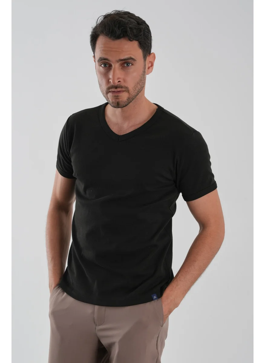 الكسندر جاردي Alexandergardi V Neck Short Sleeve Men's T-Shirt