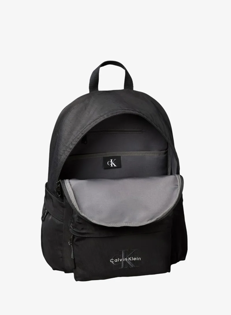 Calvin Klein Black Monologo Embroidery Dome Backpack with Laptop Sleeve for Men | Best Price UAE