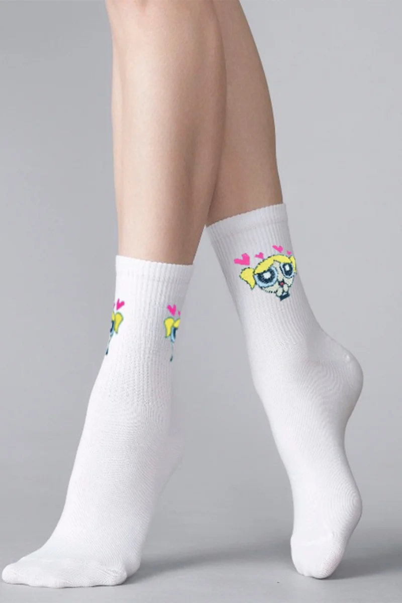 Esinti Children's Socks Knee-Fit School Socks Colorful Girls' Patterned Socks School Socks 3 Pcs