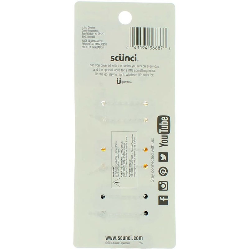 Scunci No-Slip Grip Mini Octopus Jaw Clips 6 Count (Pack of 2) - Image 3