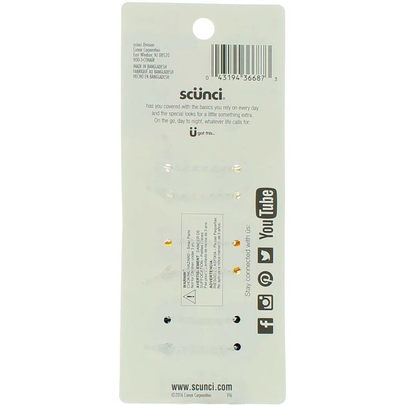 Scunci No-Slip Grip Mini Octopus Jaw Clips 6 Count (Pack of 2) - Image 2