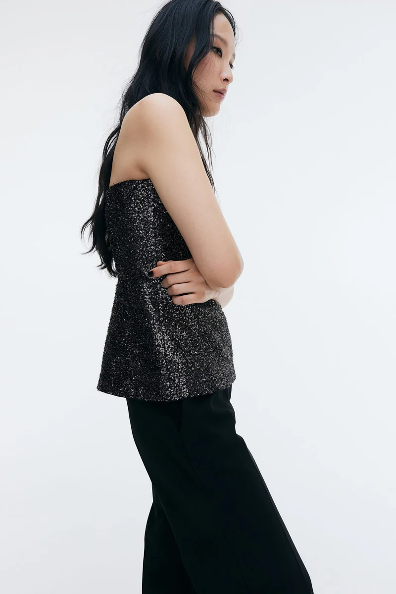 H&M Sequined Bandeau Top