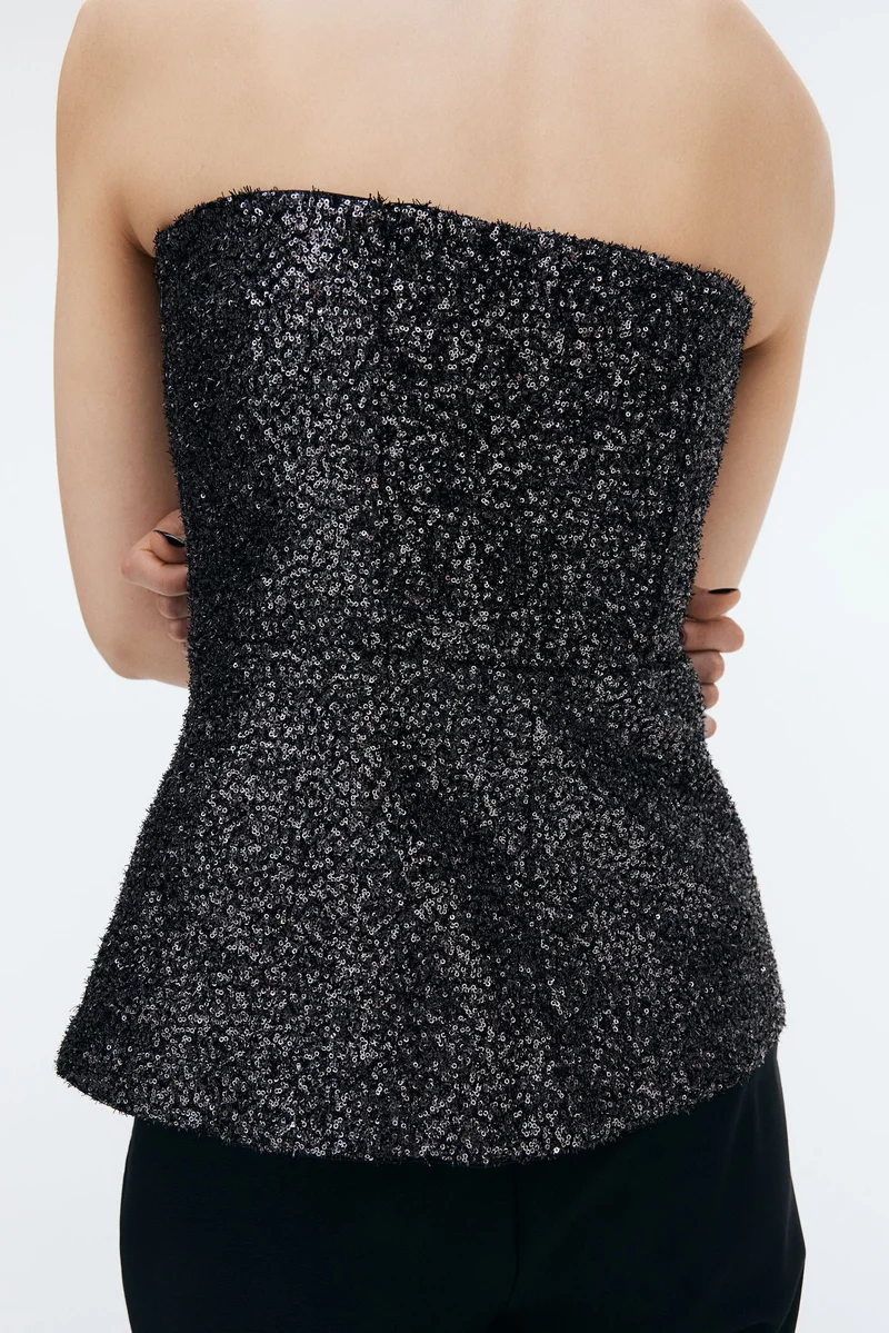 H&M Sequined Bandeau Top