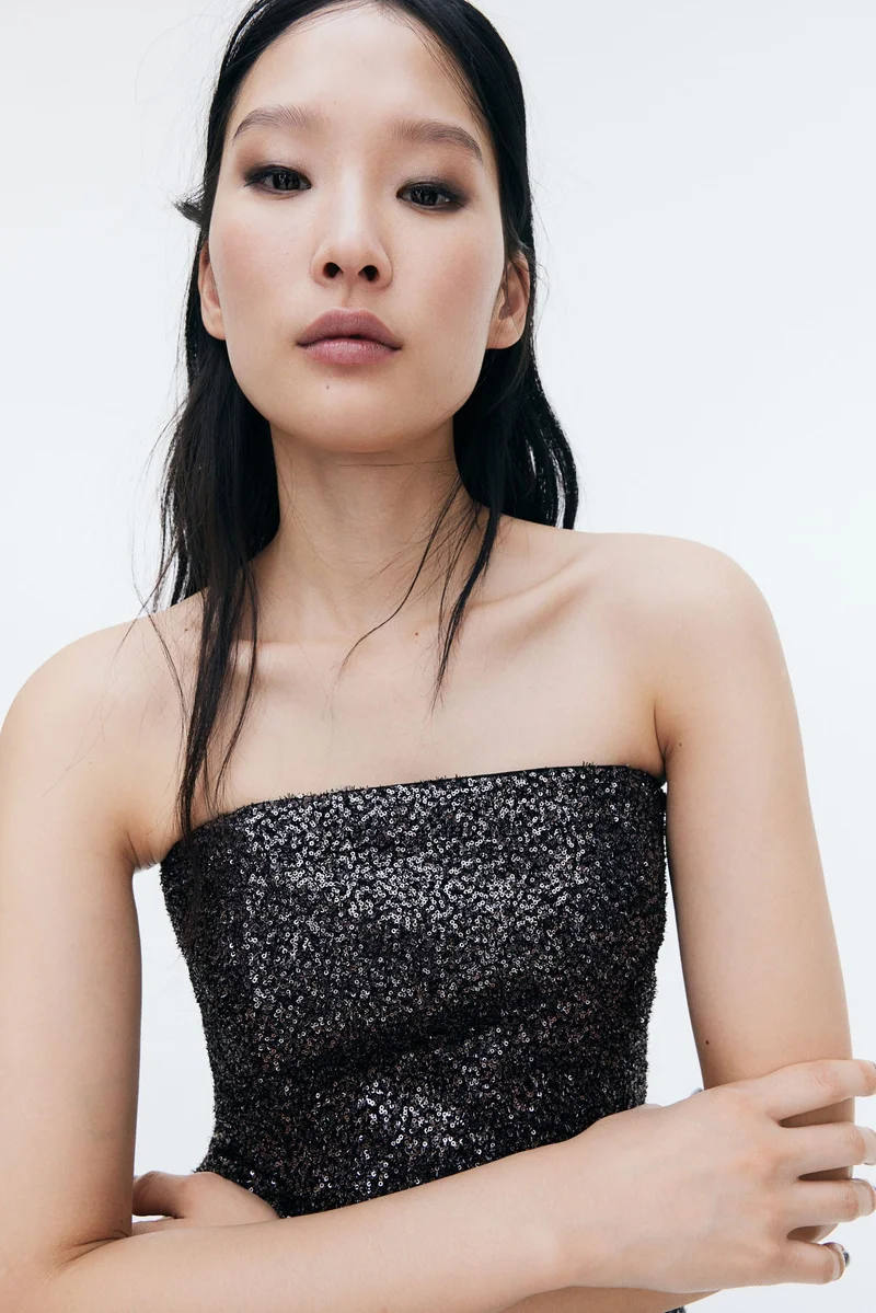 H&M Sequined Bandeau Top