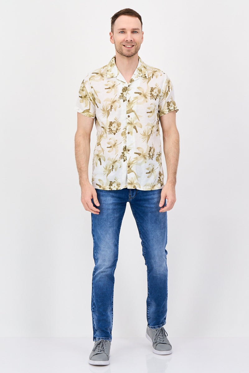 Threadbare Men Regular Fit Short Sleeve Floral Print Casual Shirt, Multicolor - Image 4