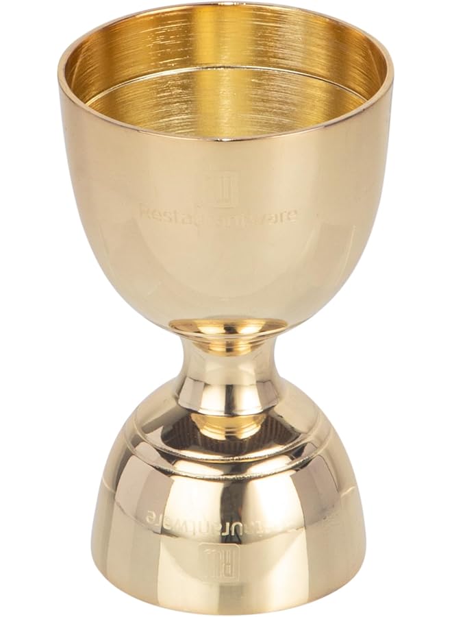 S-TOP Bar Lux 1 / 2 Ounce Bar Jigger, 1 Durable Bell Jigger - For Exact Proportions, Bar Tool For Measuring Liquors, Juices, or Syrups, Gold-Plated Stainless Steel Double Cocktail Jigger, - Image 1