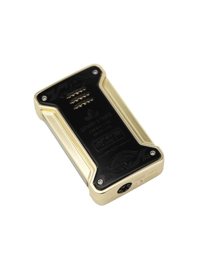 JiFENG Butane Lighter Gas Refillable Windproof Lighter Black - Image 4