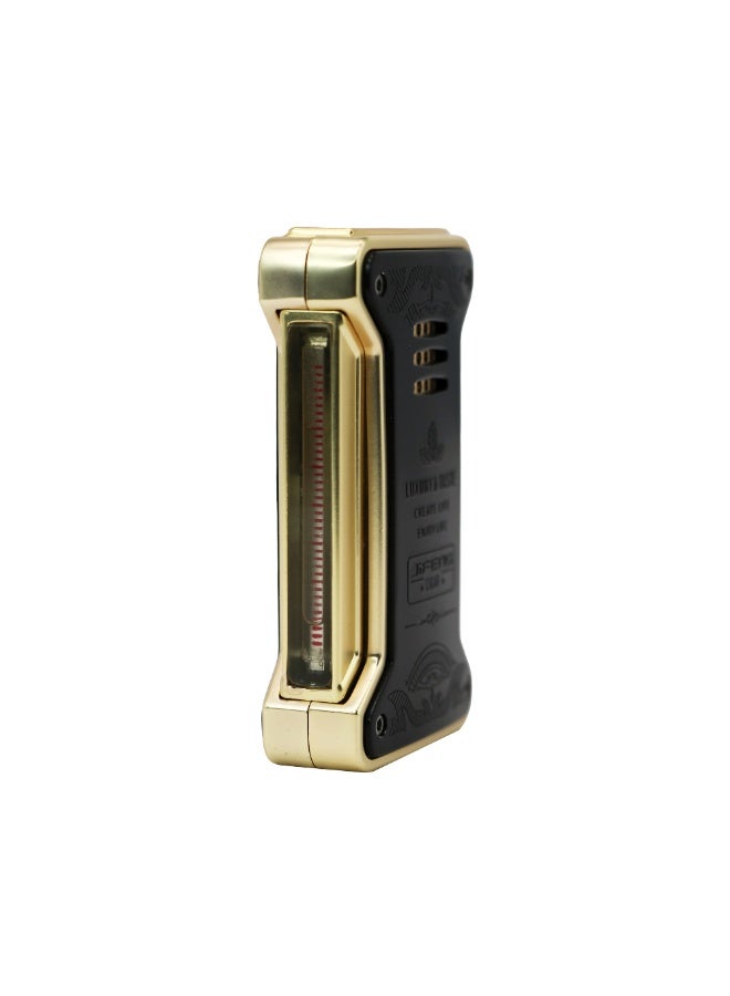 JiFENG Butane Lighter Gas Refillable Windproof Lighter Black - Image 3