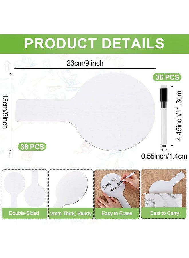 Sherr 36 Sets 5X9 Inch Answer Dry Erase Paddles And 36 Black Marker Set Handheld Small Dry Erase Board Double Sided Auction Paddles Handheld Whiteboard For Classroom Voting Answering Auction Bidding - Image 3