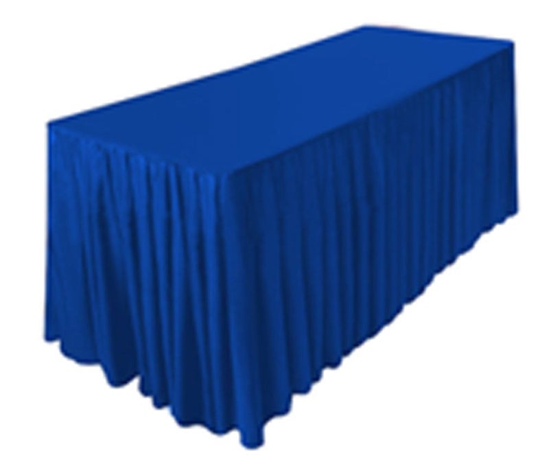 Tektrum TEKTRUM 6 FT LONG FITTED TABLE SKIRT COVER FOR TRADE SHOW  ROYAL BLUE COLOR