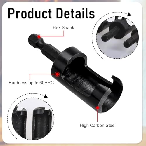 Serplex® 8Pcs Woodworking Drill Bit Set Boring Hole Saw Cutter Wood Tools Assorted Size Universal Hex Shank Straight and Tapered Taper Cutting Tool Attachment for Power Drill, Rotary Tool - Image 3