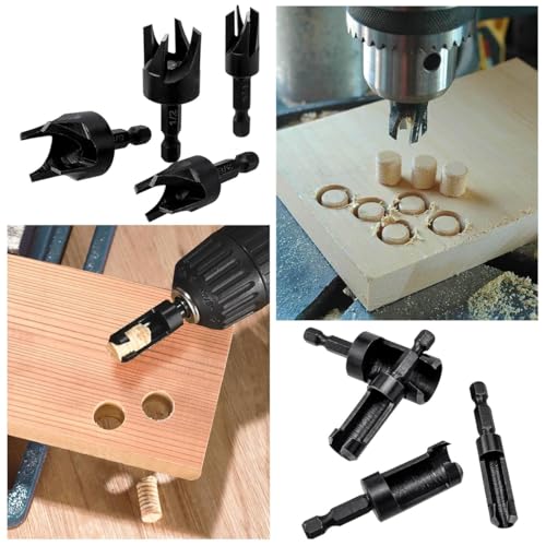 Serplex® 8Pcs Woodworking Drill Bit Set Boring Hole Saw Cutter Wood Tools Assorted Size Universal Hex Shank Straight and Tapered Taper Cutting Tool Attachment for Power Drill, Rotary Tool - Image 5