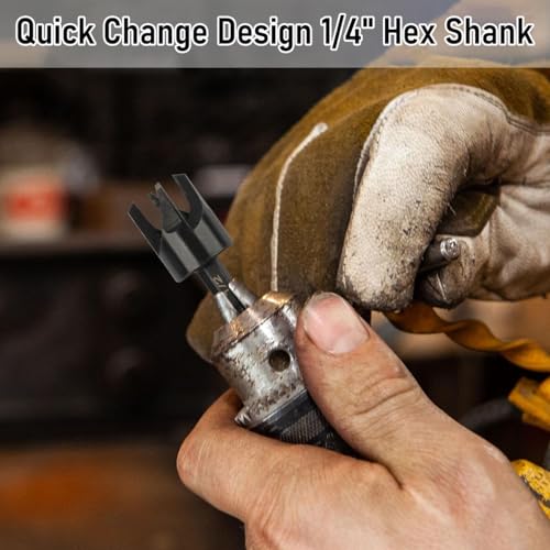 Serplex® 8Pcs Woodworking Drill Bit Set Boring Hole Saw Cutter Wood Tools Assorted Size Universal Hex Shank Straight and Tapered Taper Cutting Tool Attachment for Power Drill, Rotary Tool - Image 4