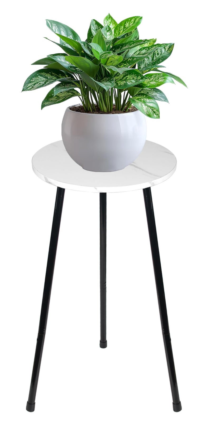 ARTORA Indoor Plant Stand Mid Century Wood Plant Stool Adjustable White Corner Tall Plant Sand Marble Texture Small Round End Table 18 Inch Plant Holder for Flower Pots Modern Home Decor 1811 x 925 - Image 2