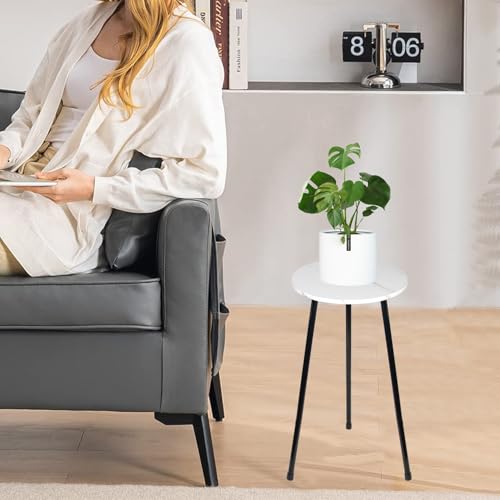 ARTORA Indoor Plant Stand Mid Century Wood Plant Stool Adjustable White Corner Tall Plant Sand Marble Texture Small Round End Table 18 Inch Plant Holder for Flower Pots Modern Home Decor 1811 x 925 - Image 3