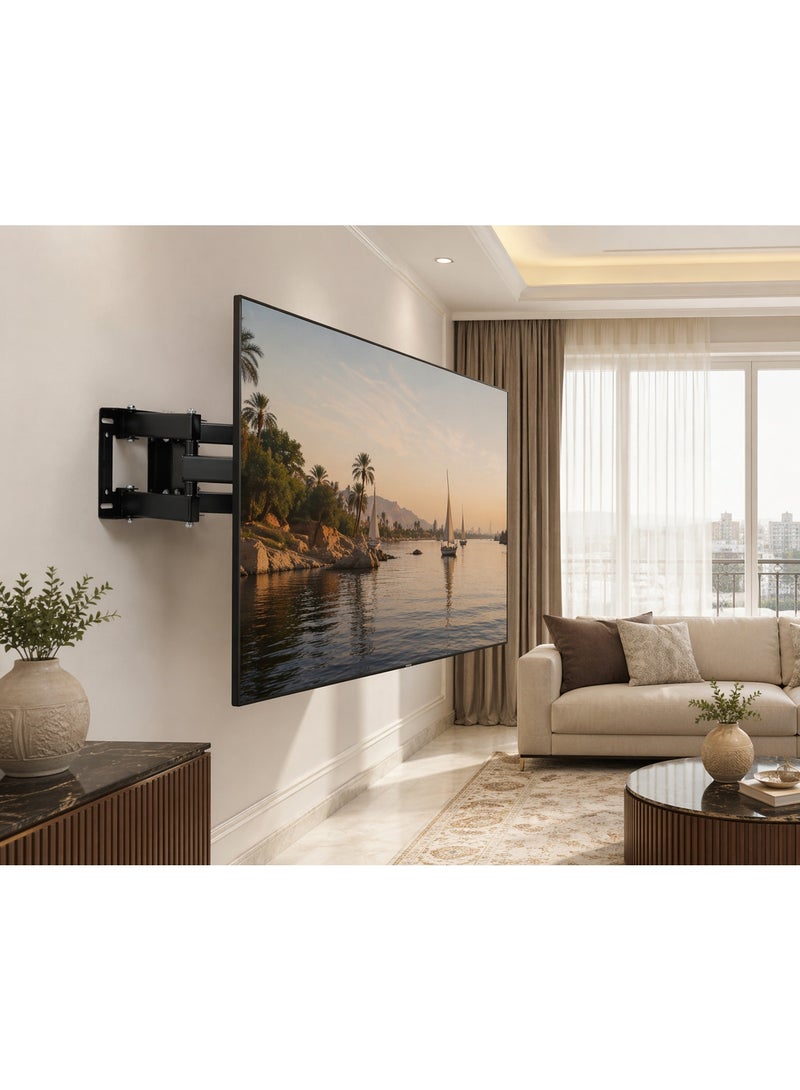 Vontech Full-Motion TV Wall Mount 55 to 85 Inch Articulating Swivel Arm Tilt & Extend VESA 400x600 LCD & LED Heavy Duty 40 kg Load (Black) - Image 4