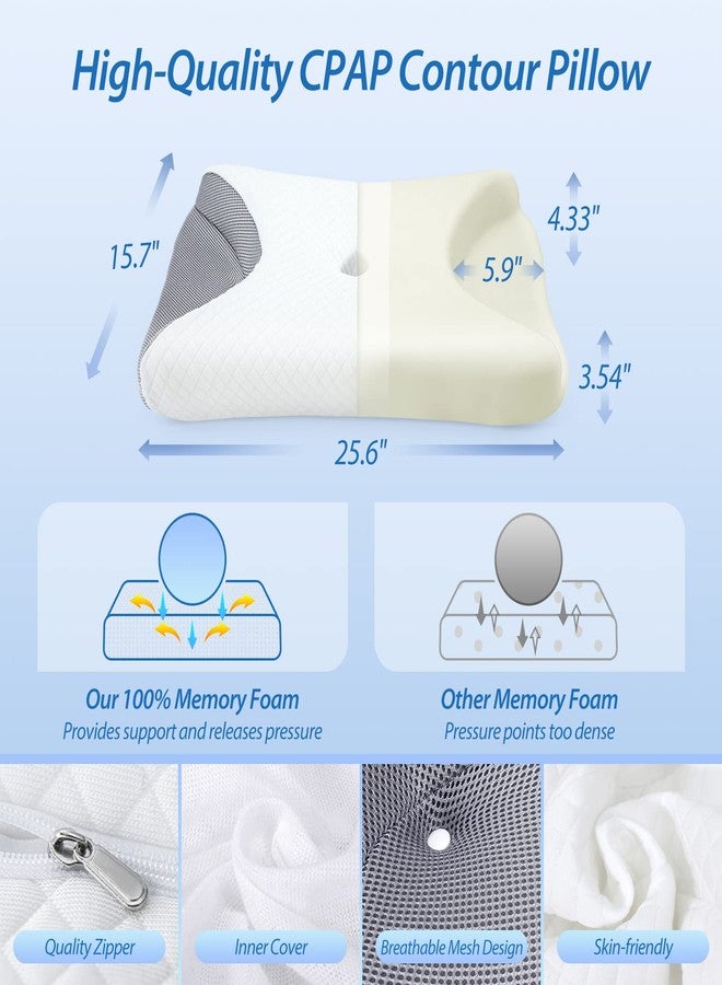 HOMCA CPAP Pillow for Side Sleeping, CPAP Nasal Pillows for All CPAP Masks Users to Reduce Air Leaks & Masks Pressure, Neck Support Pillows for Sleeping for Neck Pain Relief - Image 3