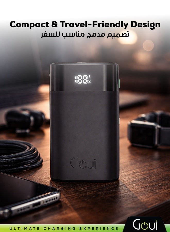 جوي باور بانك بريميوم بسعة 20,000 ملي أمبير - شحن فائق السرعة بقوة 65 واط مع منافذ USB-C و USB-A لشحن أجهزة متعددة، شاحن محمول لشحن عدة أجهزة بنفس الوقت، شحن سريع لأجهزة آيفون و سامسونج و جالكسي و ايباد برو و ايربودز و هواوي والأجهزة اللوحية وأجهزة GPS ومشغلات MP3/MP4 وغيرها، تصميم محمول وصغير الحجم 20000 mAh - Image 5