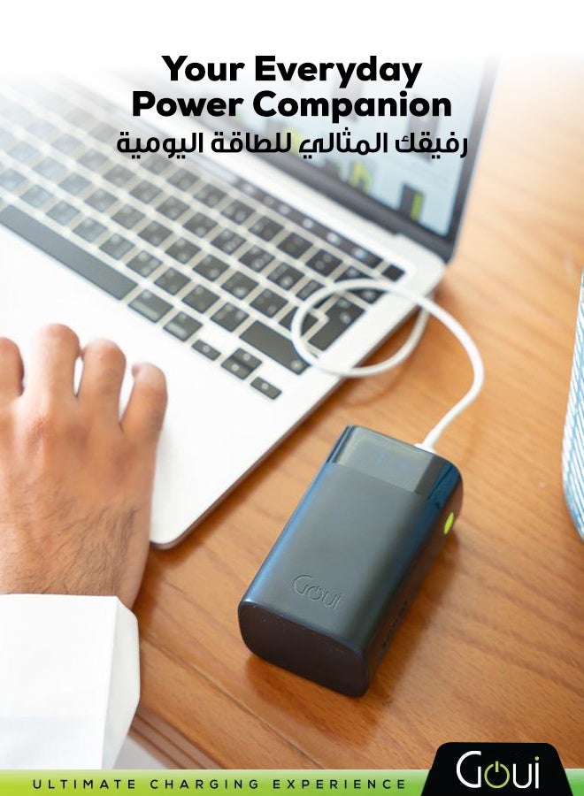 جوي باور بانك بريميوم بسعة 20,000 ملي أمبير - شحن فائق السرعة بقوة 65 واط مع منافذ USB-C و USB-A لشحن أجهزة متعددة، شاحن محمول لشحن عدة أجهزة بنفس الوقت، شحن سريع لأجهزة آيفون و سامسونج و جالكسي و ايباد برو و ايربودز و هواوي والأجهزة اللوحية وأجهزة GPS ومشغلات MP3/MP4 وغيرها، تصميم محمول وصغير الحجم 20000 mAh - Image 3