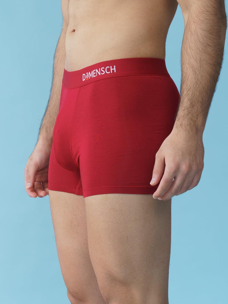 DAMENSCH Deo-Soft Solid Underwear for Men, Breathable Inner, Modal Trunks, Super Soft Waistband, Odour Cancelling Trunks, 3X Softer Than Cotton Men Underwear-Tango Red-S - Image 4