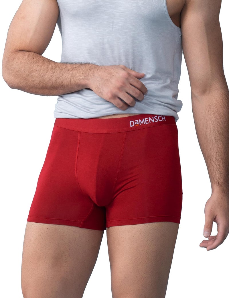 DAMENSCH Deo-Soft Solid Underwear for Men, Breathable Inner, Modal Trunks, Super Soft Waistband, Odour Cancelling Trunks, 3X Softer Than Cotton Men Underwear-Tango Red-S - Image 1