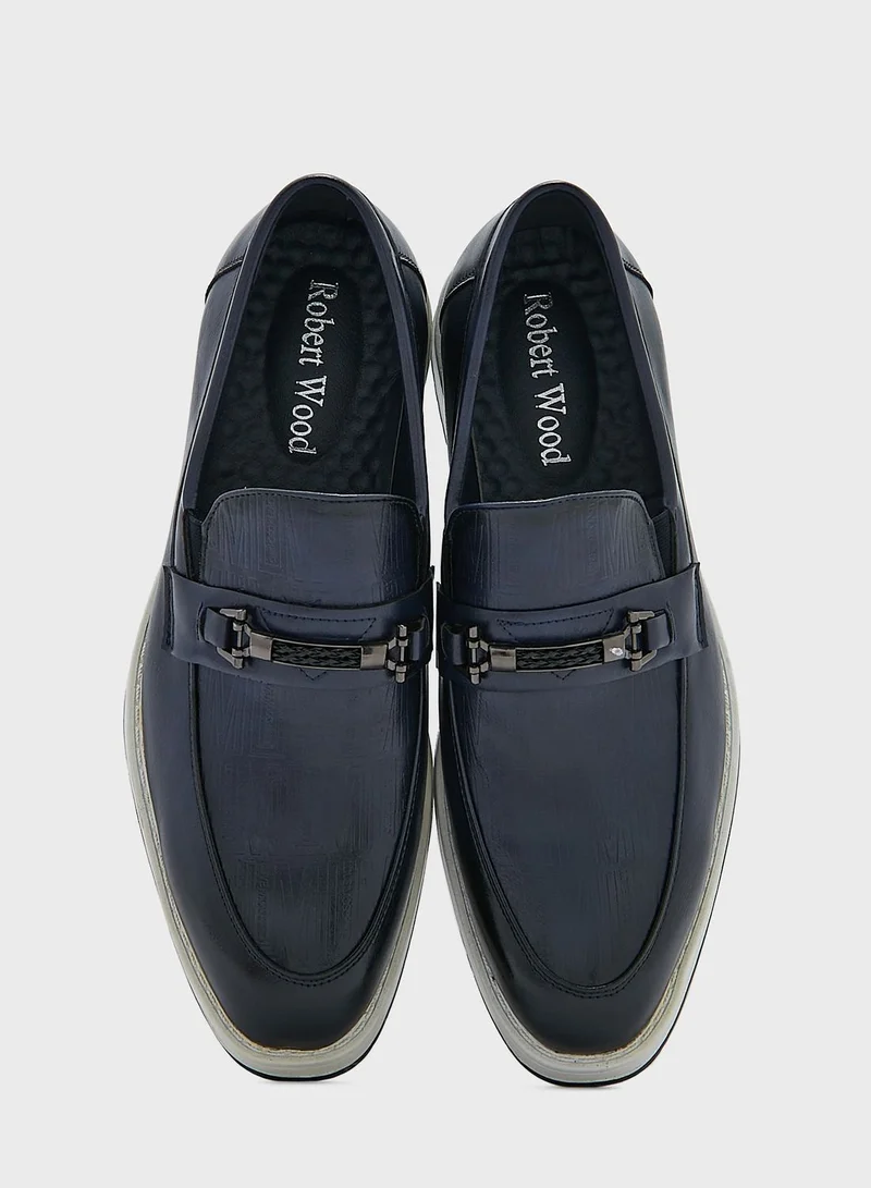 Robert Wood Saddle Trim Detail Casual Slip Ons