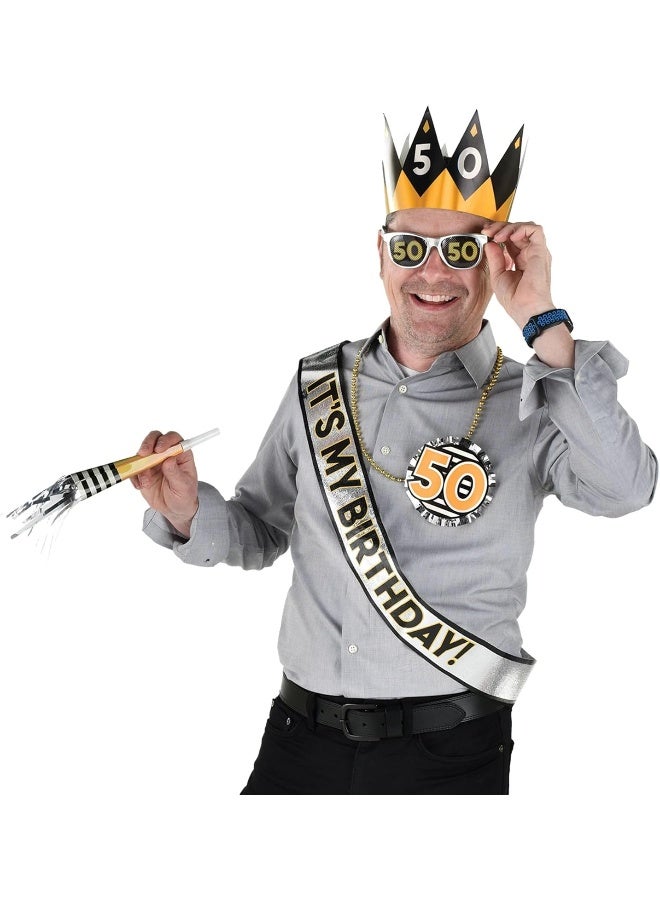 Amscan Regal Celebration 50th Party Kit - 11" x 8.75" | Assorted Design | 1 Pc.