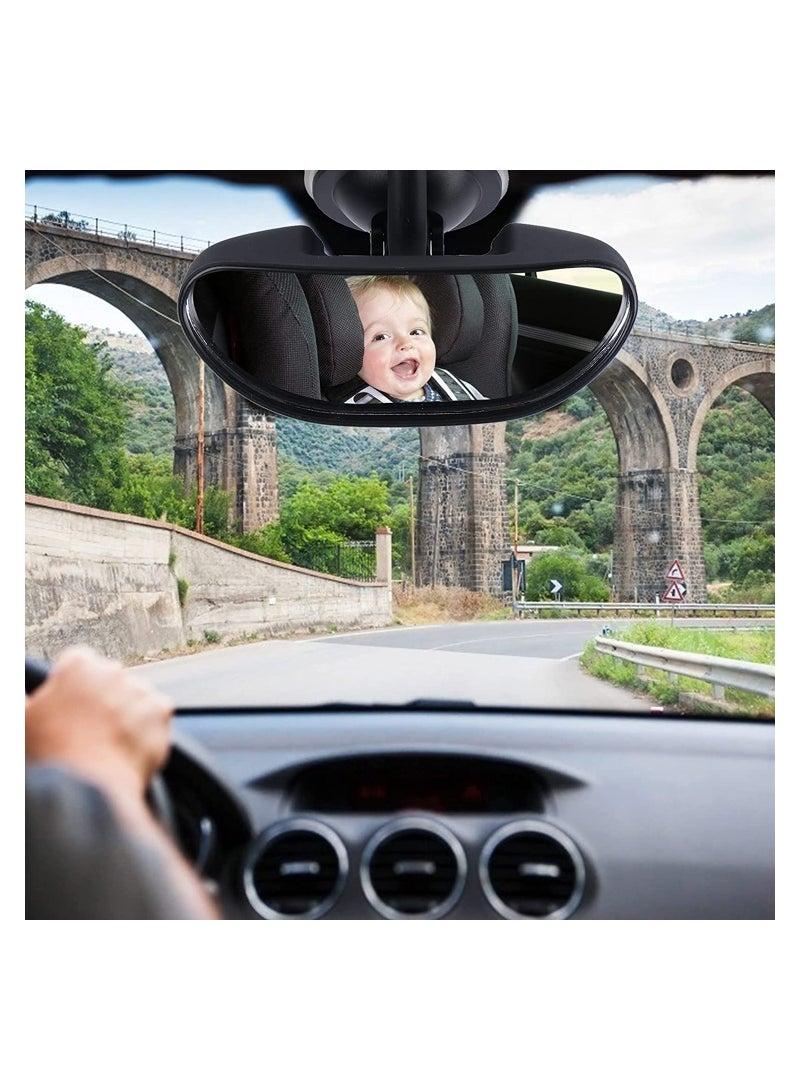 SYOSI Car Backseat Safety Mirror Baby Car Mirror for Rear View Shatterproof Baby Backseat Mirror with Suction Cup 360° Adjustable Safety Car Seat Mirror for Rear Facing Infant Clear Wide Vision - Image 4